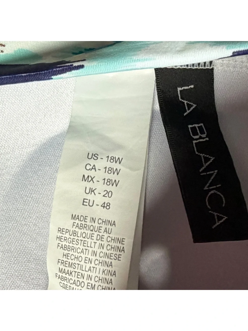 LA BLANCA cross back plus size molded cup push up bikini top size 18W NWT